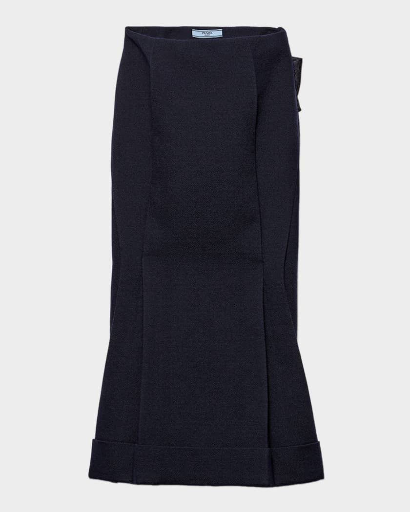 【Misapi】Prada Wool Skirt Prada Wool Jacquard Trumpet Midi Skirt | Neiman Marcus
