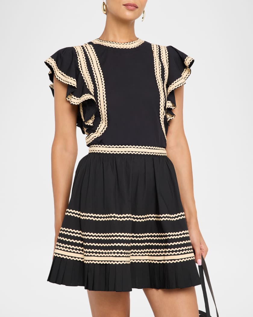 Anora Flutter-Sleeve Blouse