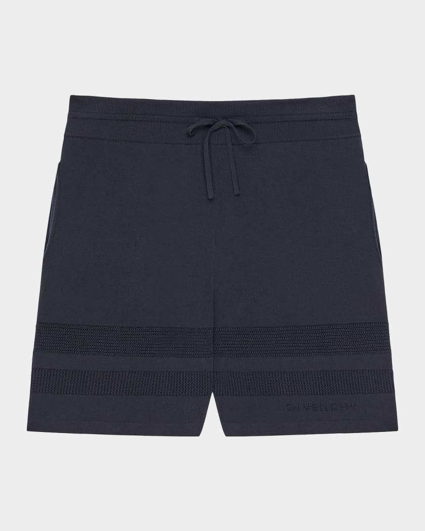 GIVENCHY 黒 ショートパンツ リング付き　ワイド Givenchy Men's Jacquard Stripe Knit Drawstring Shorts | Neiman Marcus