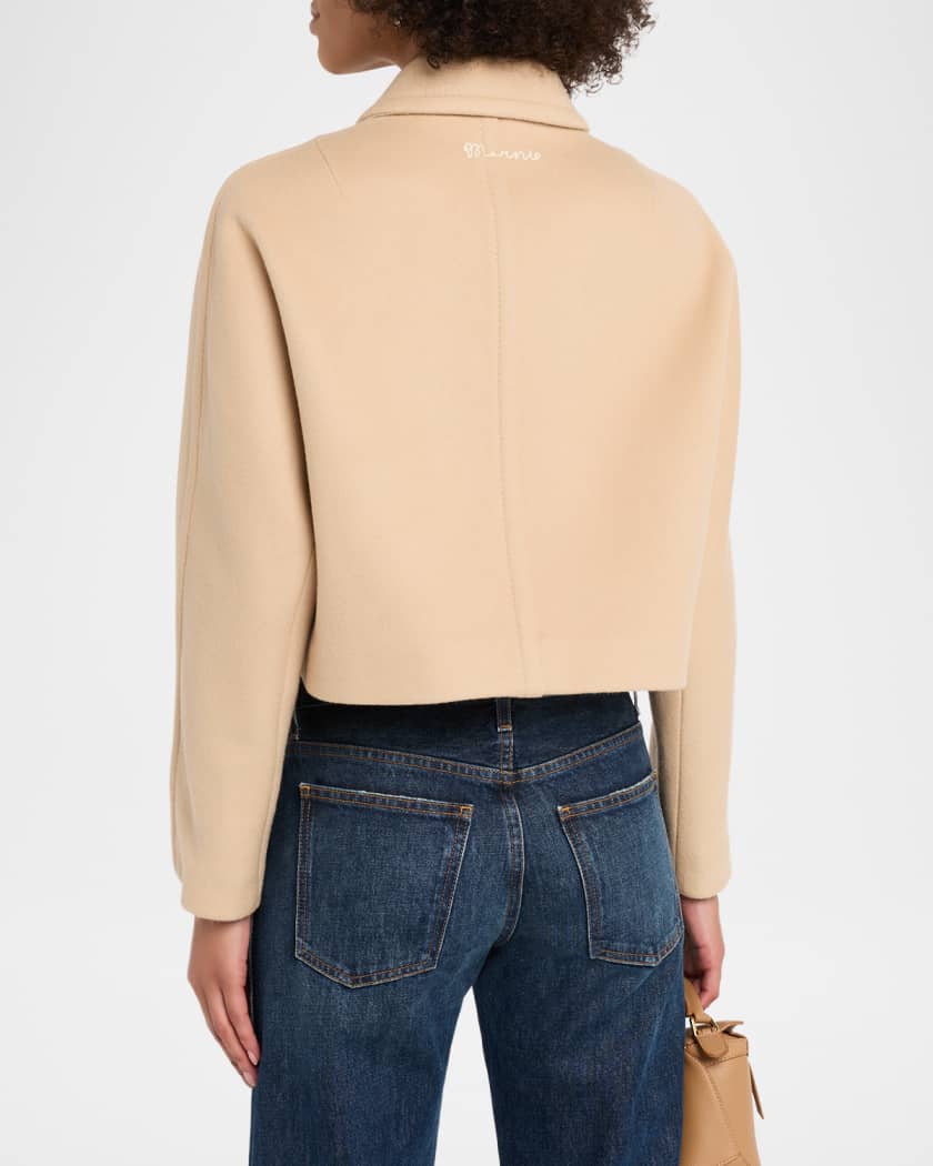 Marni Single-Breasted Wool Cropped Jacket | Neiman Marcus
