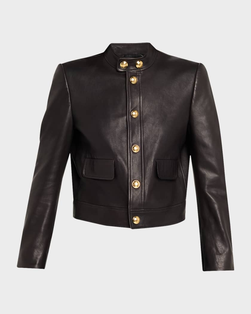 Nili Lotan Hadley Leather Crop Jacket | Neiman Marcus