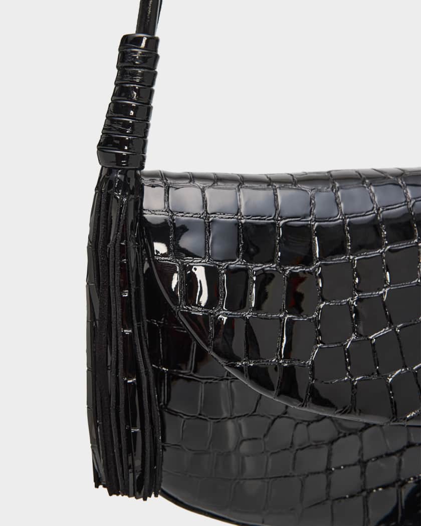 Ulla Johnson Paloma Tassel Croc-Embossed Leather Convertible
