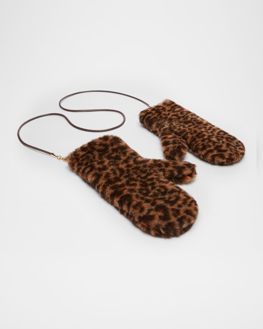 Max Mara Jacquard-Knit Alpaca & Wool Mittens | Neiman Marcus