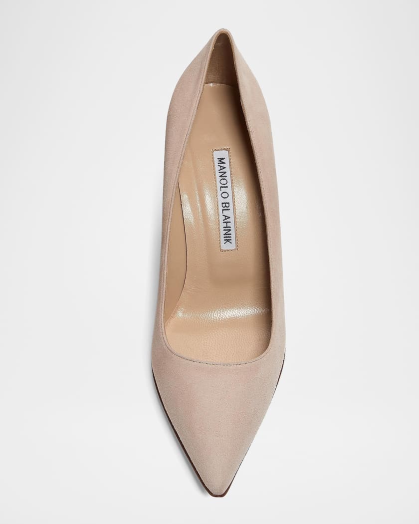 Manolo Blahnik BB 70MM Suede Point Toe Pumps | Neiman Marcus