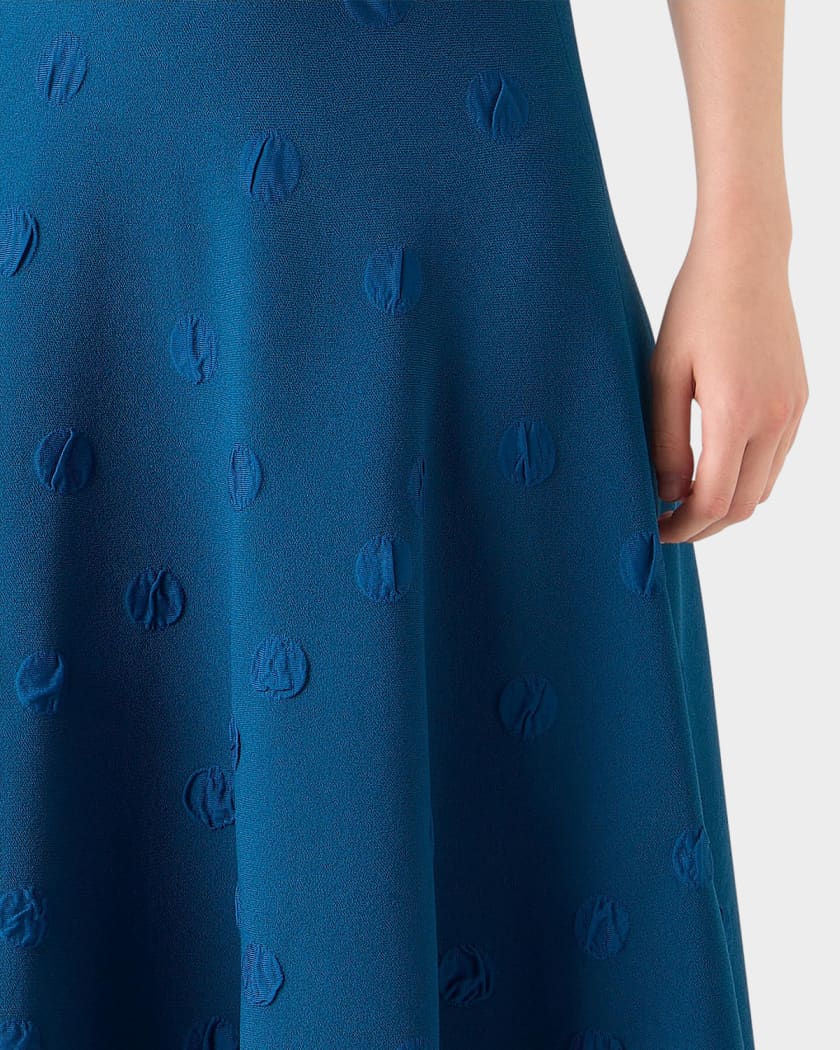 Akris punto 3D Dot Knit Fit &amp; Flare Midi-Dress | Neiman Marcus