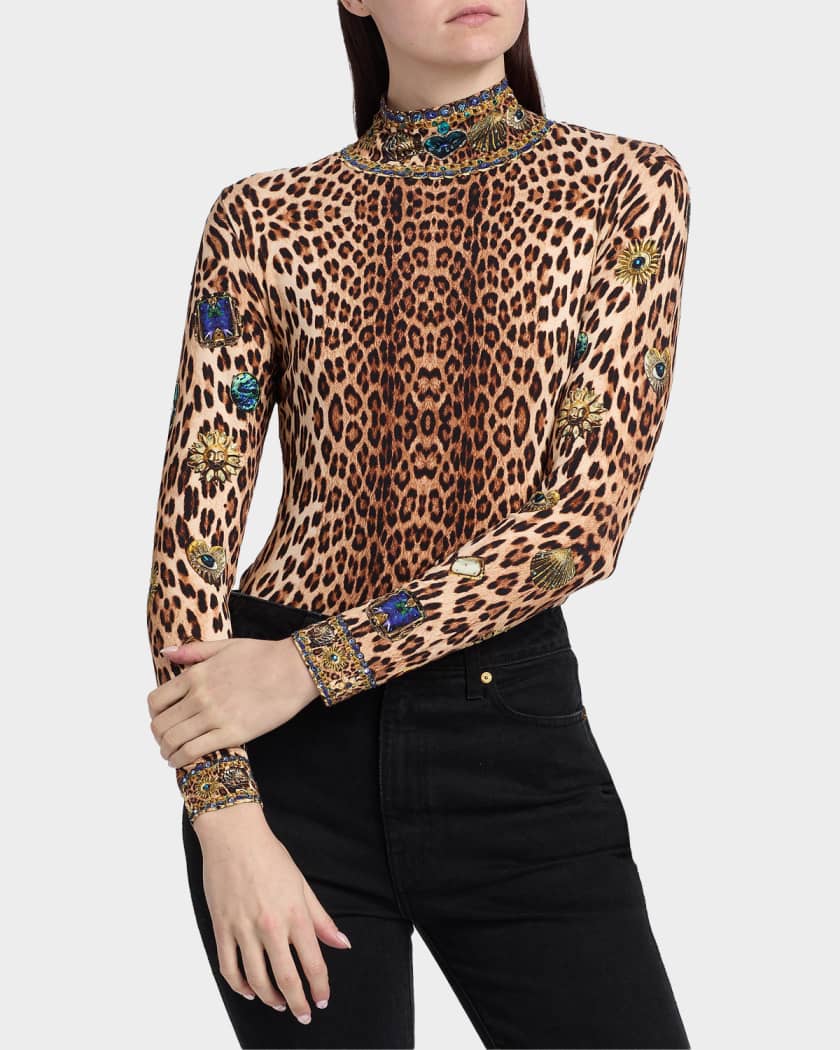 mame - キムヘキム Botticelli Print Jersey Turtleneck Camilla Nazar Nirvana Jersey Turtleneck Top | Neiman Marcus