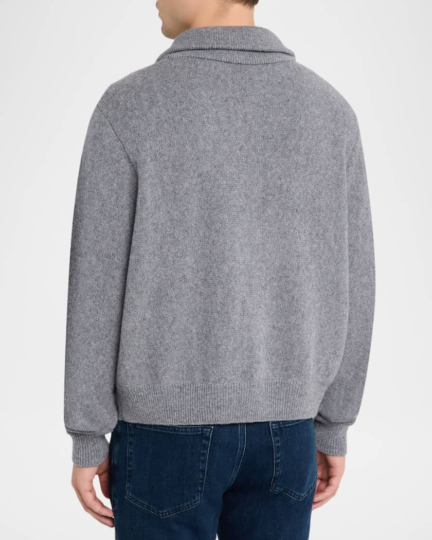 FRAME Men's Wool and Cotton Quarter-Zip Sweater | Neiman Marcus
