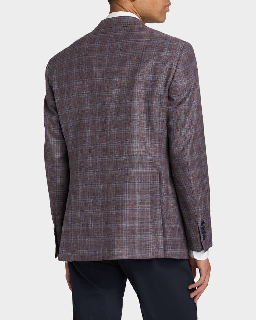 Emporio Armani Plaid Virgin Wool Sport Jacket | Neiman Marcus