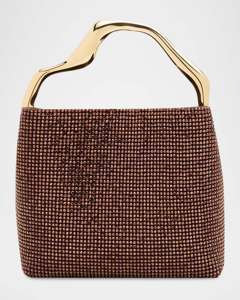 Cult Gaia Solene Mini Rhinestone Sculptural Top-Handle Bag