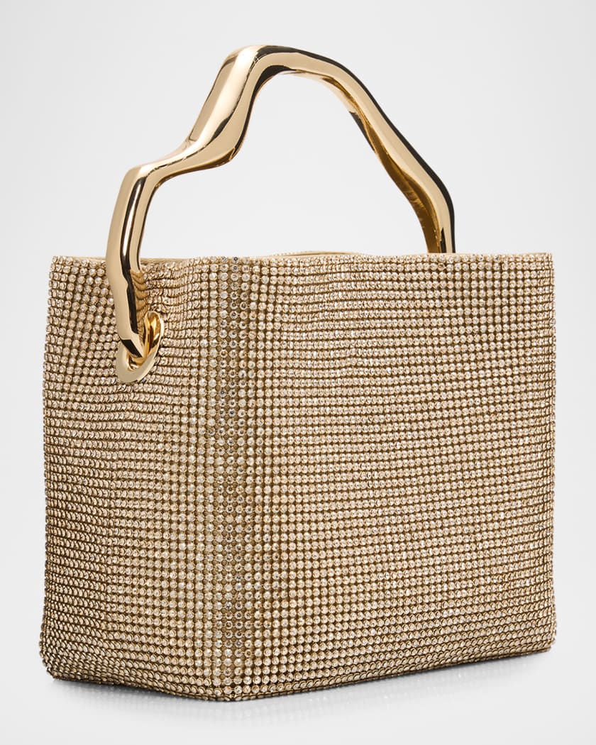 Cult Gaia Solene Mini Rhinestone Sculptural Top-Handle Bag