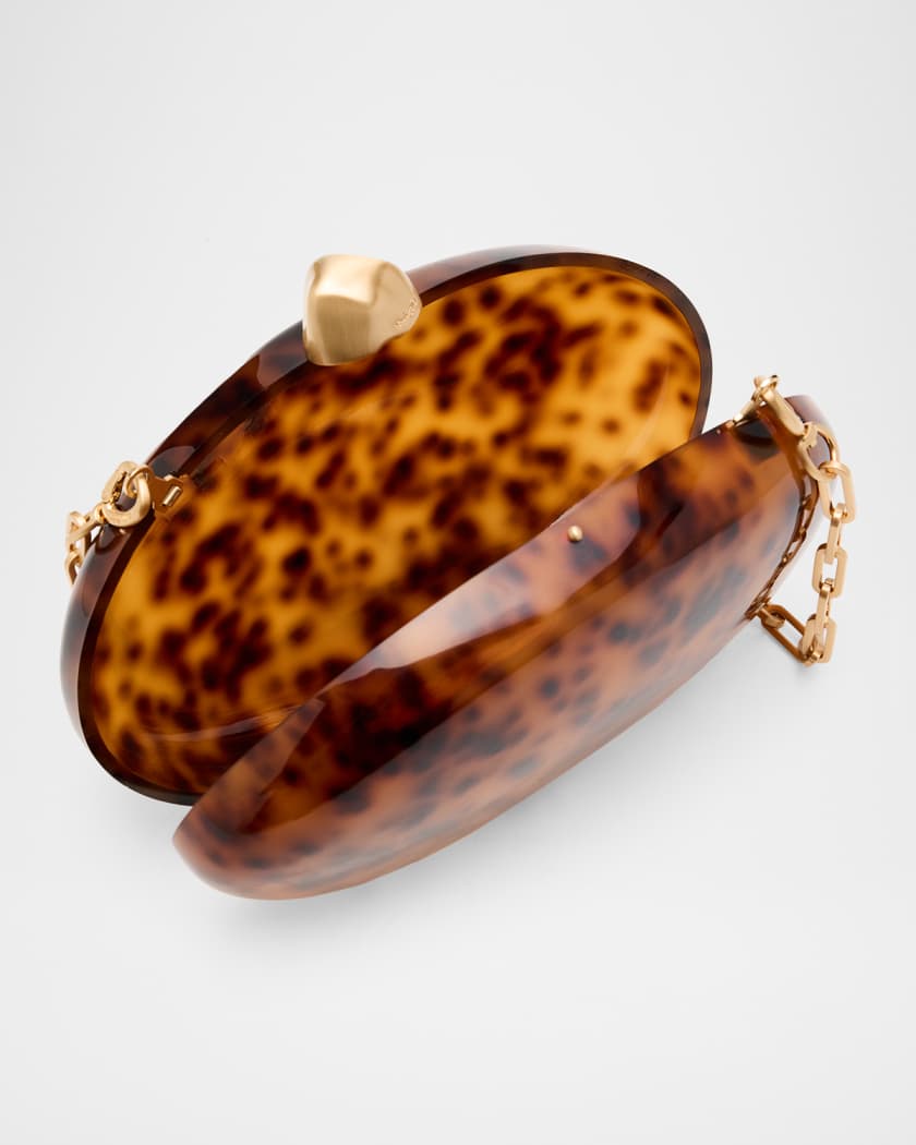Cult Gaia Eviana Tortoise Acrylic Clutch Bag | Neiman Marcus