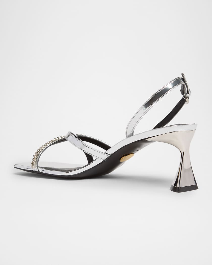 Stella McCartney 65mm Elsa Metallic Sandals | Neiman Marcus