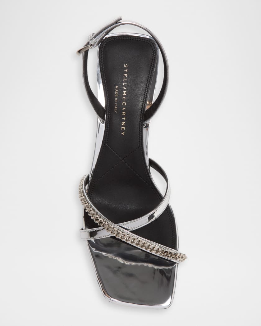 Stella miila☆　0226 Stella McCartney 65mm Elsa Metallic Sandals | Neiman Marcus