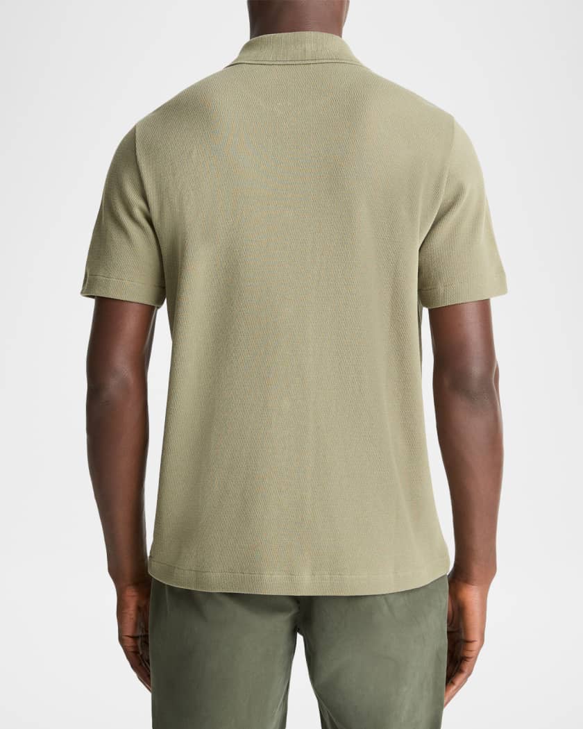 Men's Cotton Jacquard Knit Short-Sleeve Button-Down Shirt | Neiman