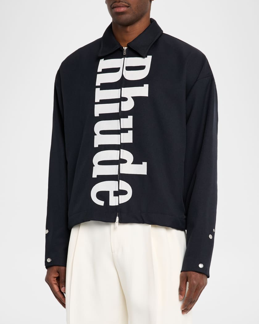 Men's Logo Twill Wool Full-Zip Shirt Jacket