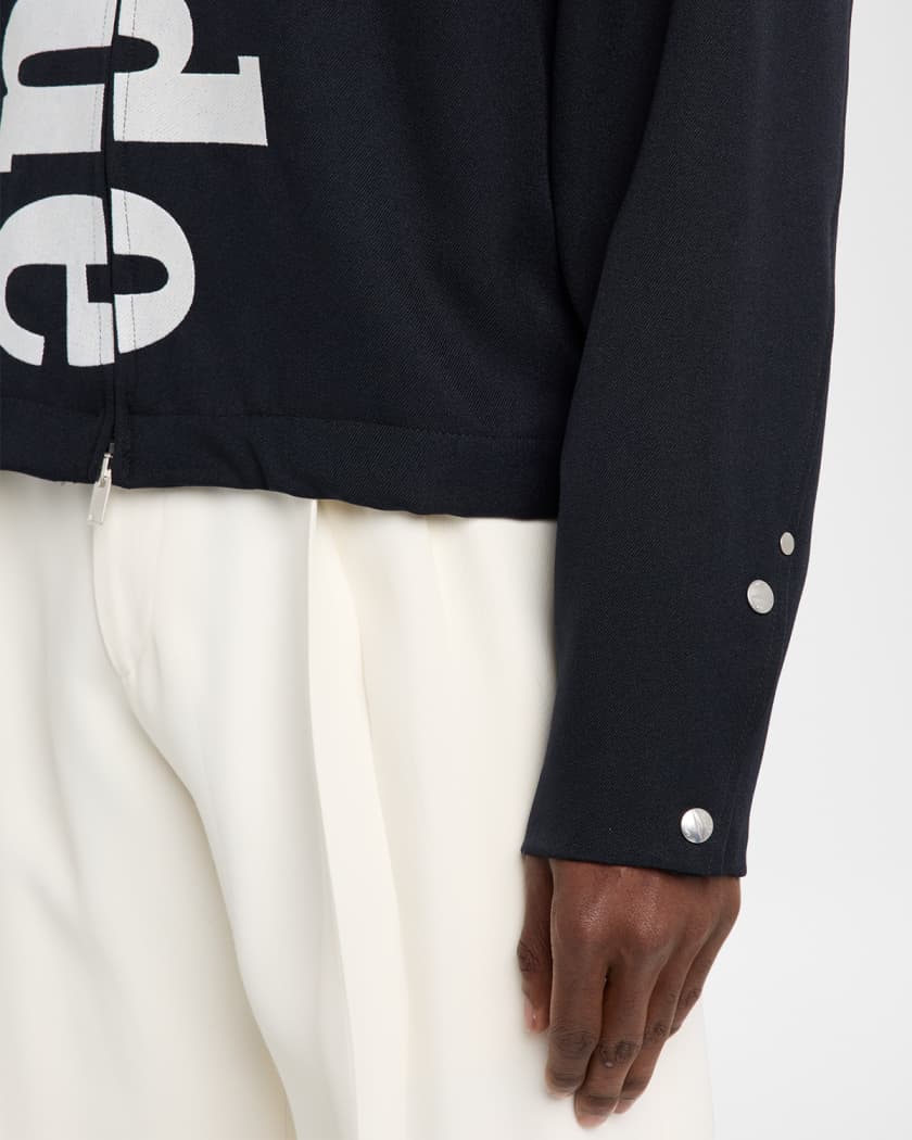 Men's Logo Twill Wool Full-Zip Shirt Jacket