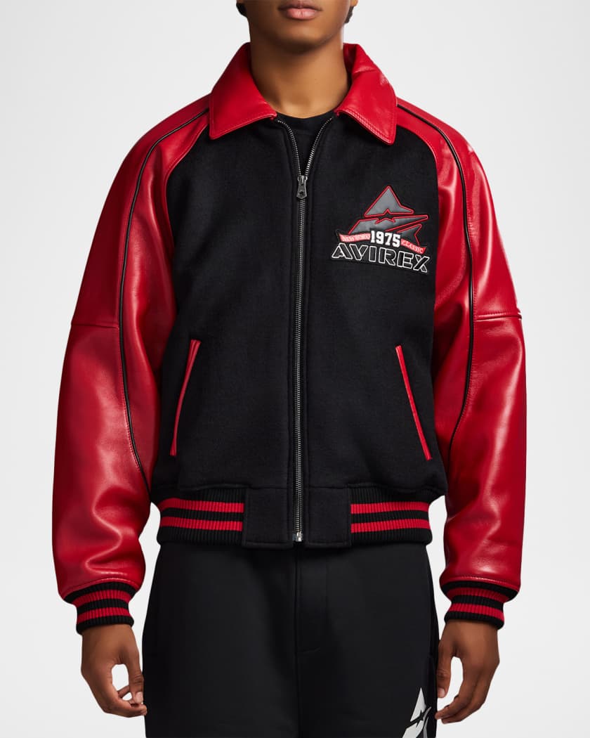 Men's Classic Wool Leather Varsity Jacket