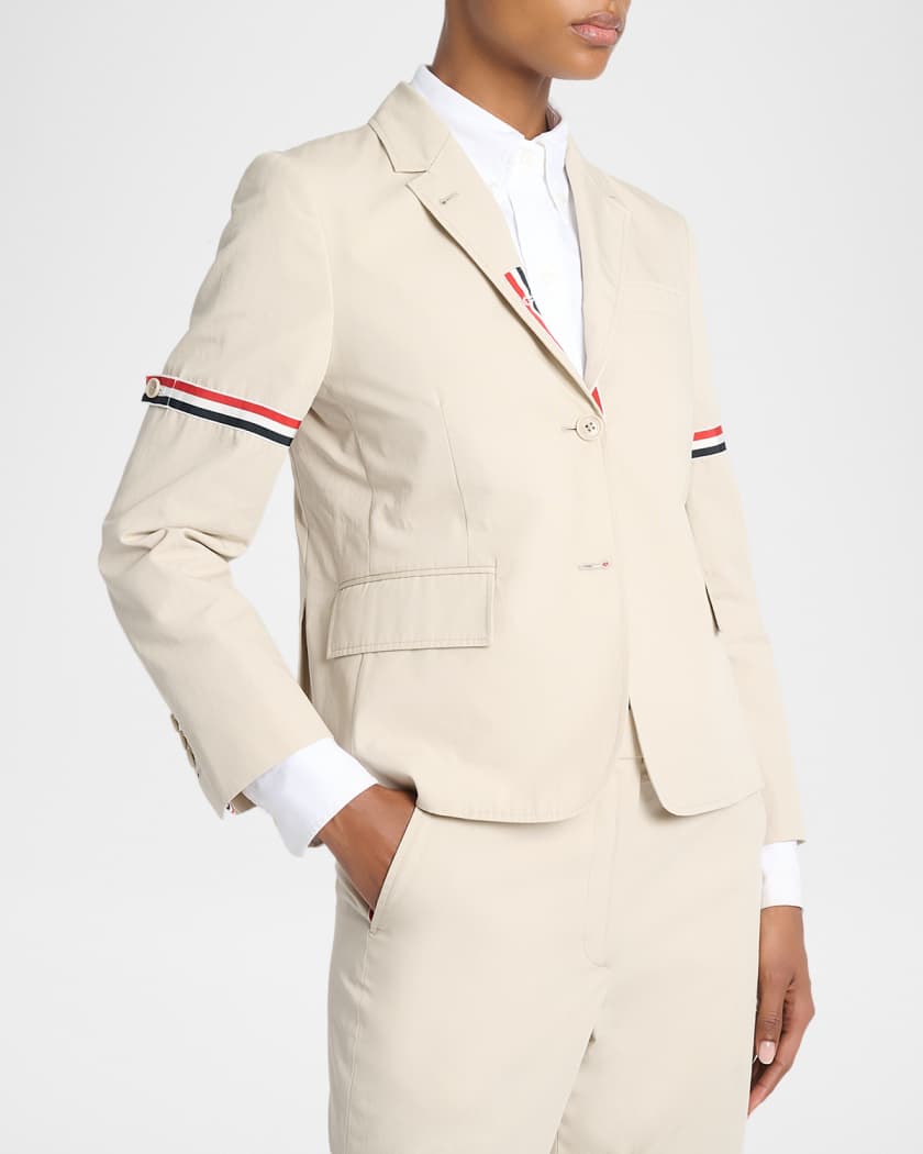 Thom Browne Grosgrain Arm-Band Single-Breasted Cotton Sport Coat