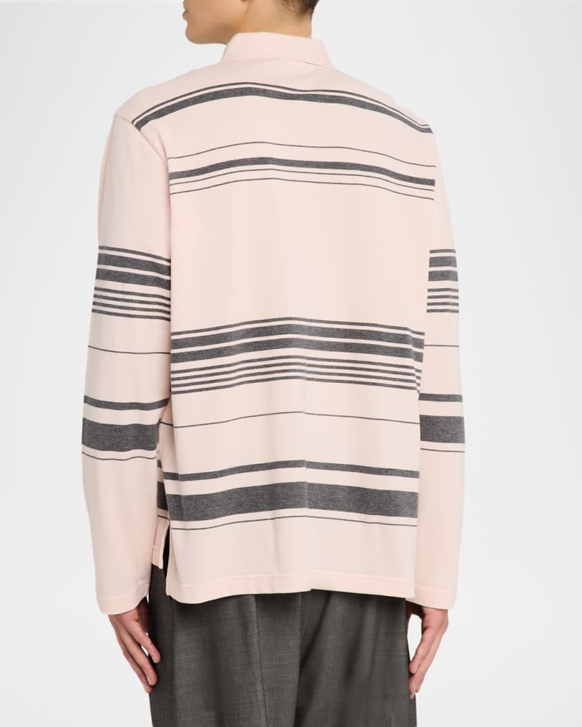 Adidas x Wales Bonner Men's Multi-Stripe Polo Shirt | Neiman Marcus