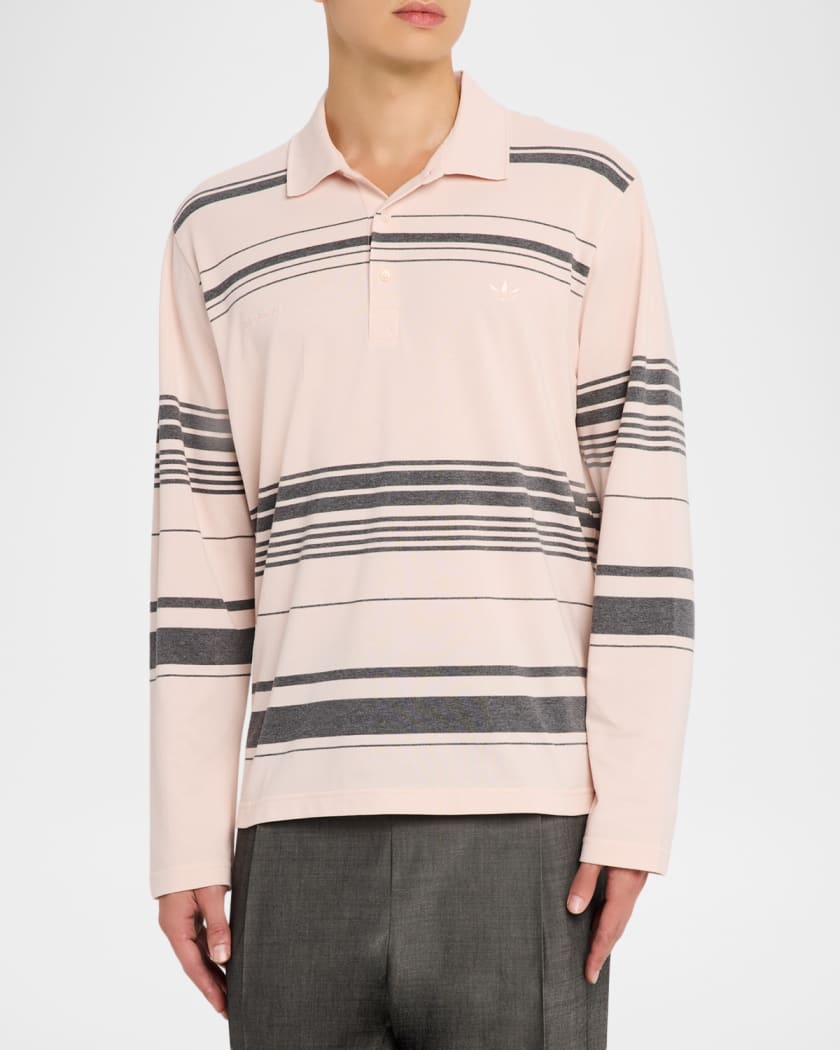 WALES BONNER ポロシャツ Adidas x Wales Bonner Men's Multi-Stripe Polo Shirt | Neiman Marcus