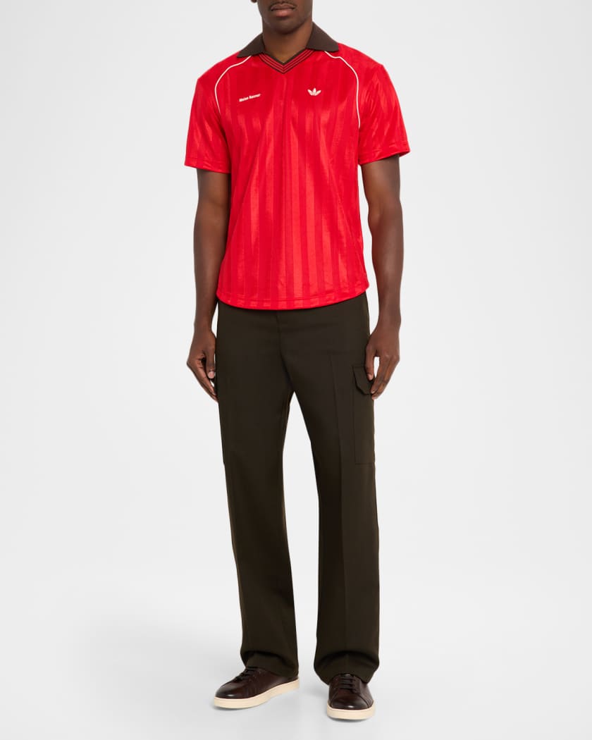 Adidas x Wales Bonner Men's Jacquard Football T-Shirt | Neiman Marcus