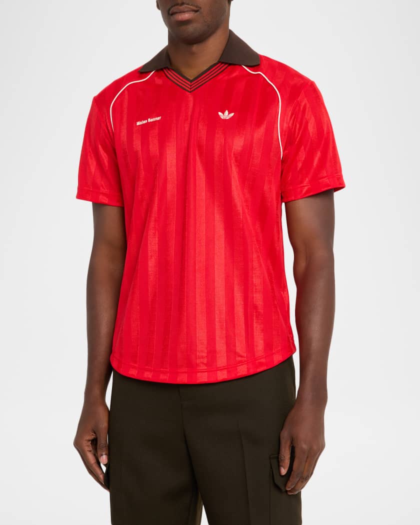 Adidas x Wales Bonner Men's Jacquard Football T-Shirt | Neiman Marcus