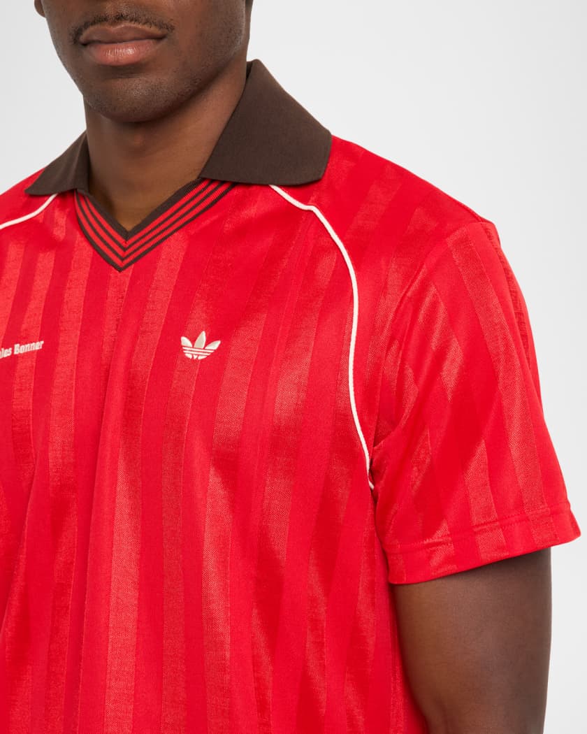 Adidas x Wales Bonner Men's Jacquard Football T-Shirt | Neiman Marcus