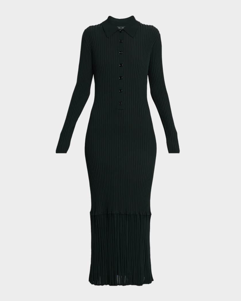 Luiza Rib-Knit Long-Sleeve Dress | Neiman Marcus
