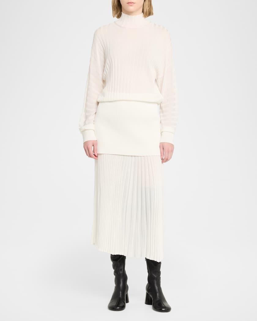 Proenza Schouler Luiza Rib-Knit Turtleneck Sweater | Neiman Marcus