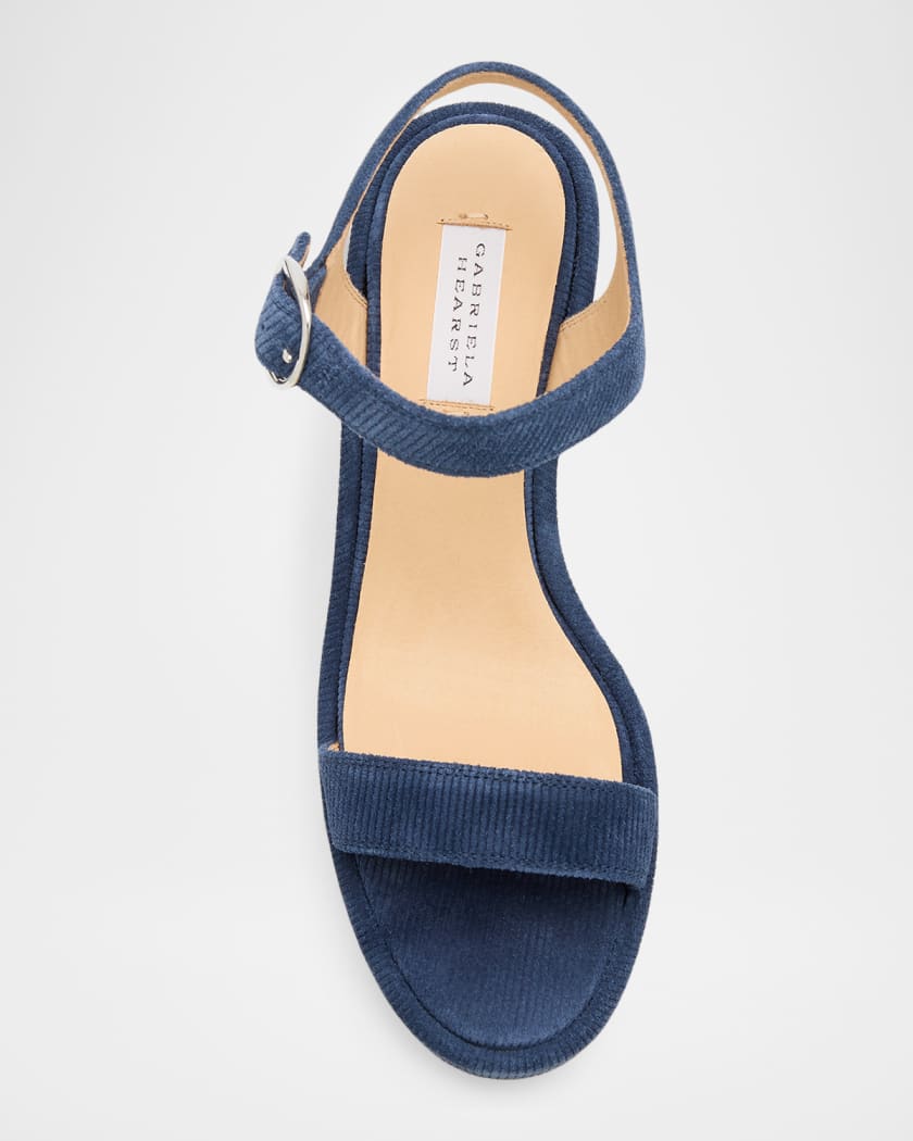 Gabriela Hearst Iman Corduroy Suede Platform Sandals | Neiman Marcus