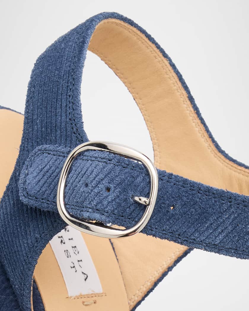 gabrielle Gabriela Hearst Iman Corduroy Suede Platform Sandals | Neiman Marcus