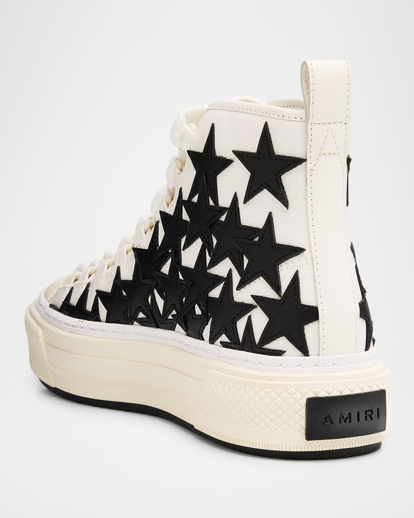 Amiri Men's Stars Court Hi Canvas & Leather High-Top Sneakers