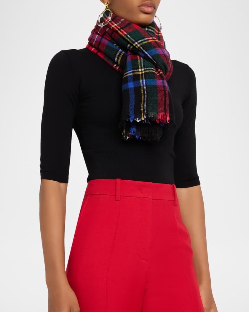 Johnstons Of Elgin Tartan Cashmere Scarf | Neiman Marcus