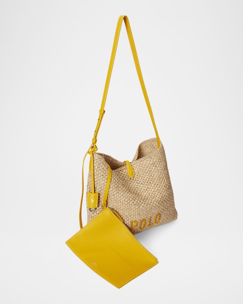 Polo Ralph Lauren Polo Play Raffia Messenger Bag | Neiman Marcus