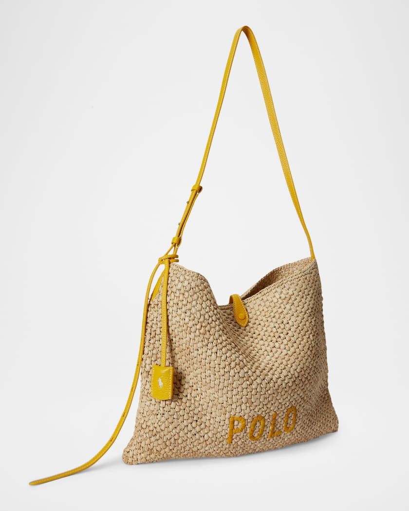 Polo Ralph Lauren Polo Play Raffia Messenger Bag | Neiman Marcus