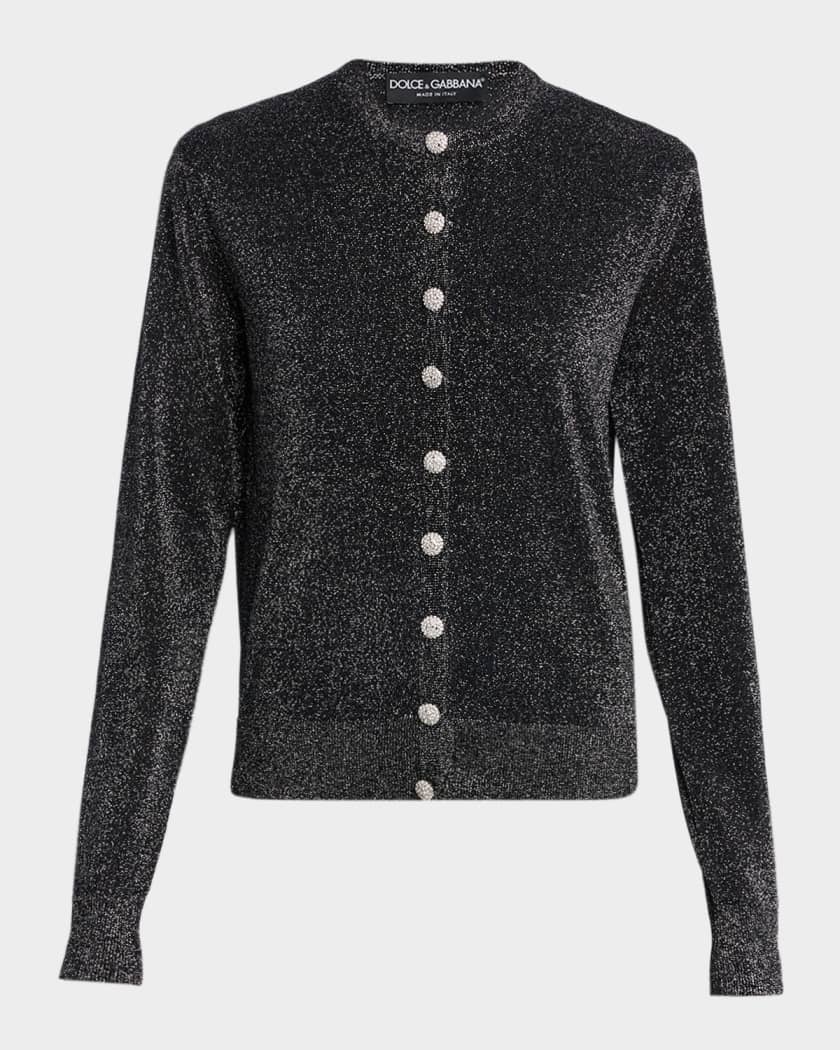 トップス DOLCE&GABBANA Ds Knit Cardigan 52 Crystal-Button Metallic Knit Crewneck Cardigan Collection | Neiman