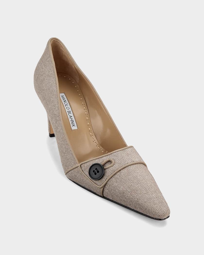 Manolo Blahnik 70mm Lulamae Tweed Pumps | Neiman Marcus