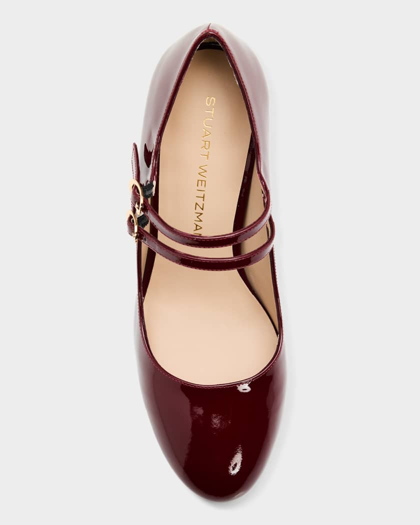 100mm Babette Patent Leather Platform Mary Jane Pumps