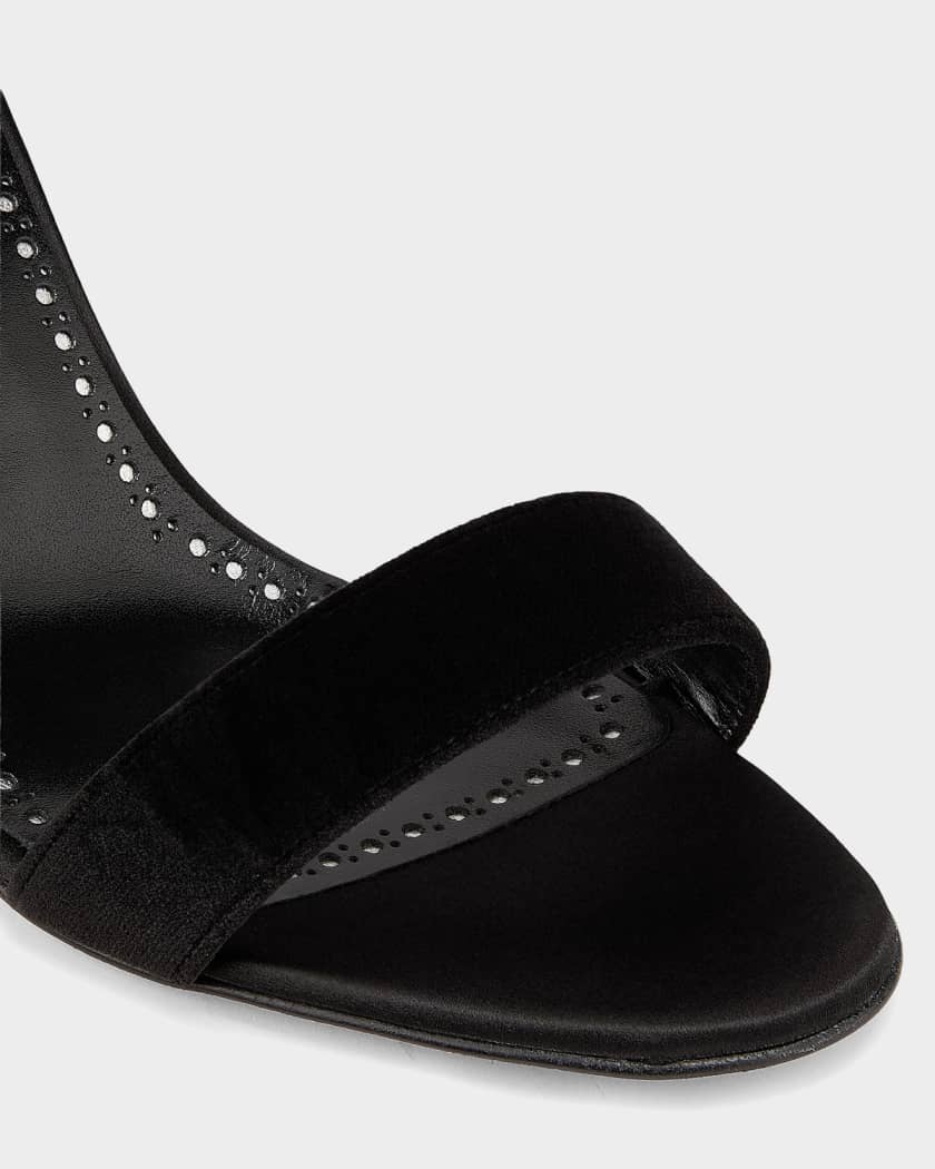 MARONO　BLNHNIK Manolo Blahnik 90mm Tulisan Embellished Satin Sandals | Neiman Marcus
