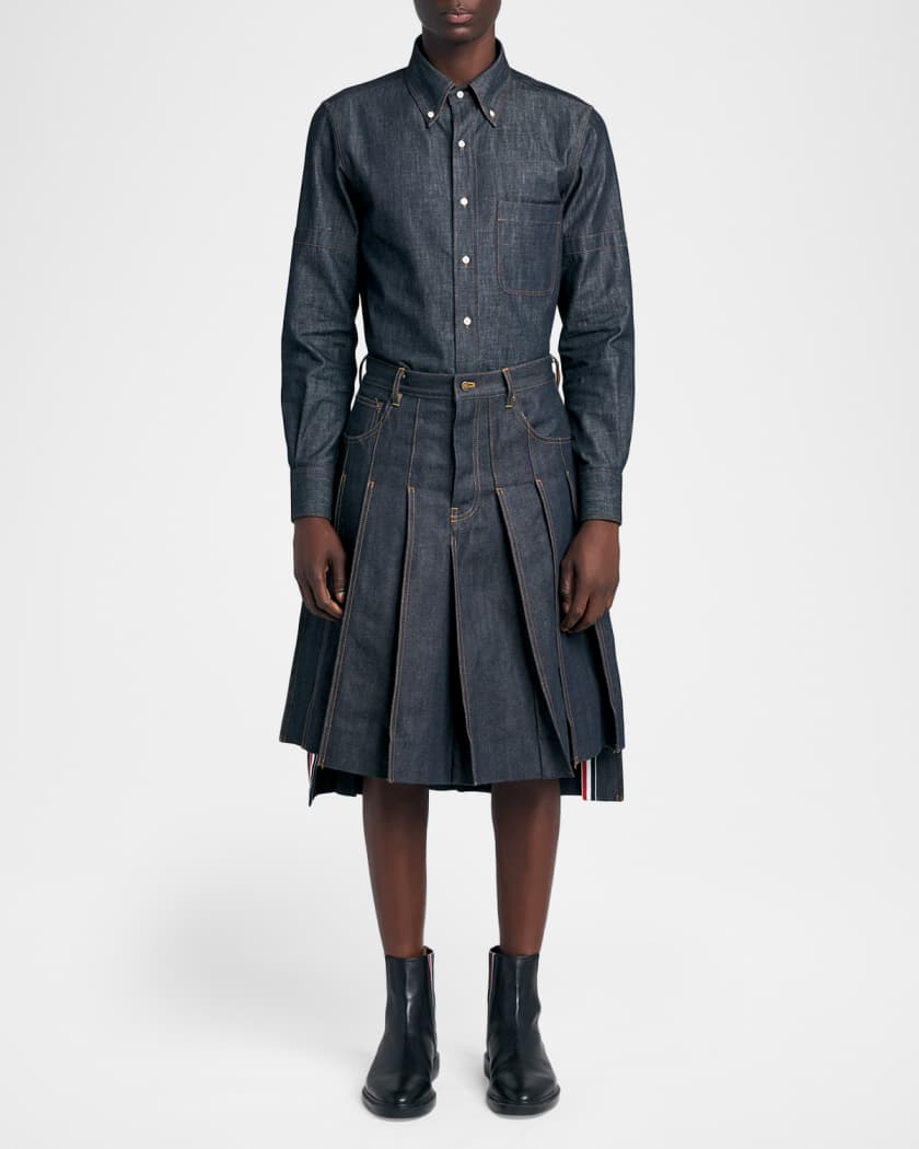 Thom Browne インディゴシャツ　サイズ1 Thom Browne Men's Selvedge Denim Button-Down Shirt | Neiman Marcus