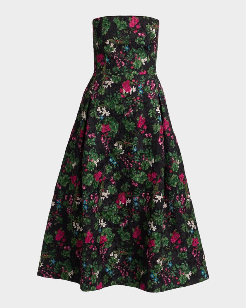 Sachin & Babi Shay Floral Cloqure Midi-Dress | Neiman Marcus