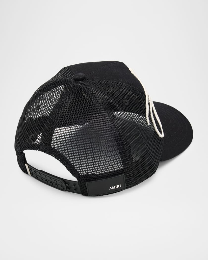 Amiri Men's Chain-Stitch Oversized Logo Trucker Hat | Neiman Marcus