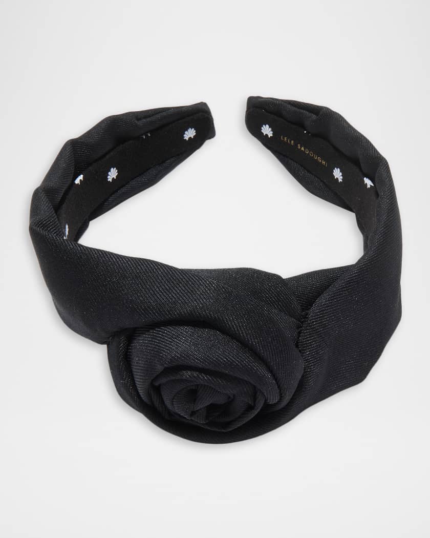 LUDLOW カチューシャ「BLACK」 Lele Sadoughi Jet Rosette Headband | Neiman Marcus
