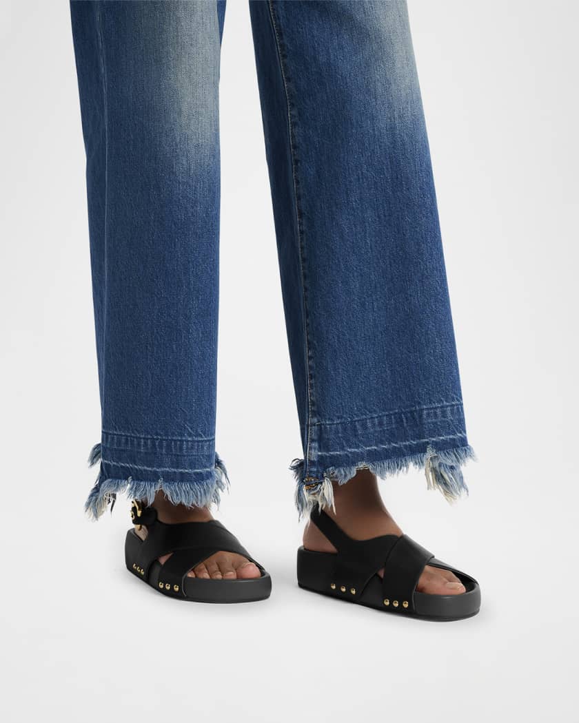 Mae Paddington Leather Crisscross Sandals