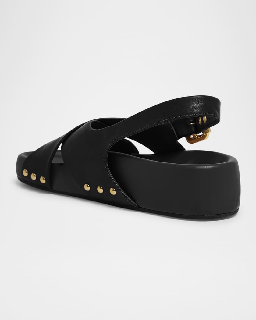 Mae Paddington Leather Crisscross Sandals