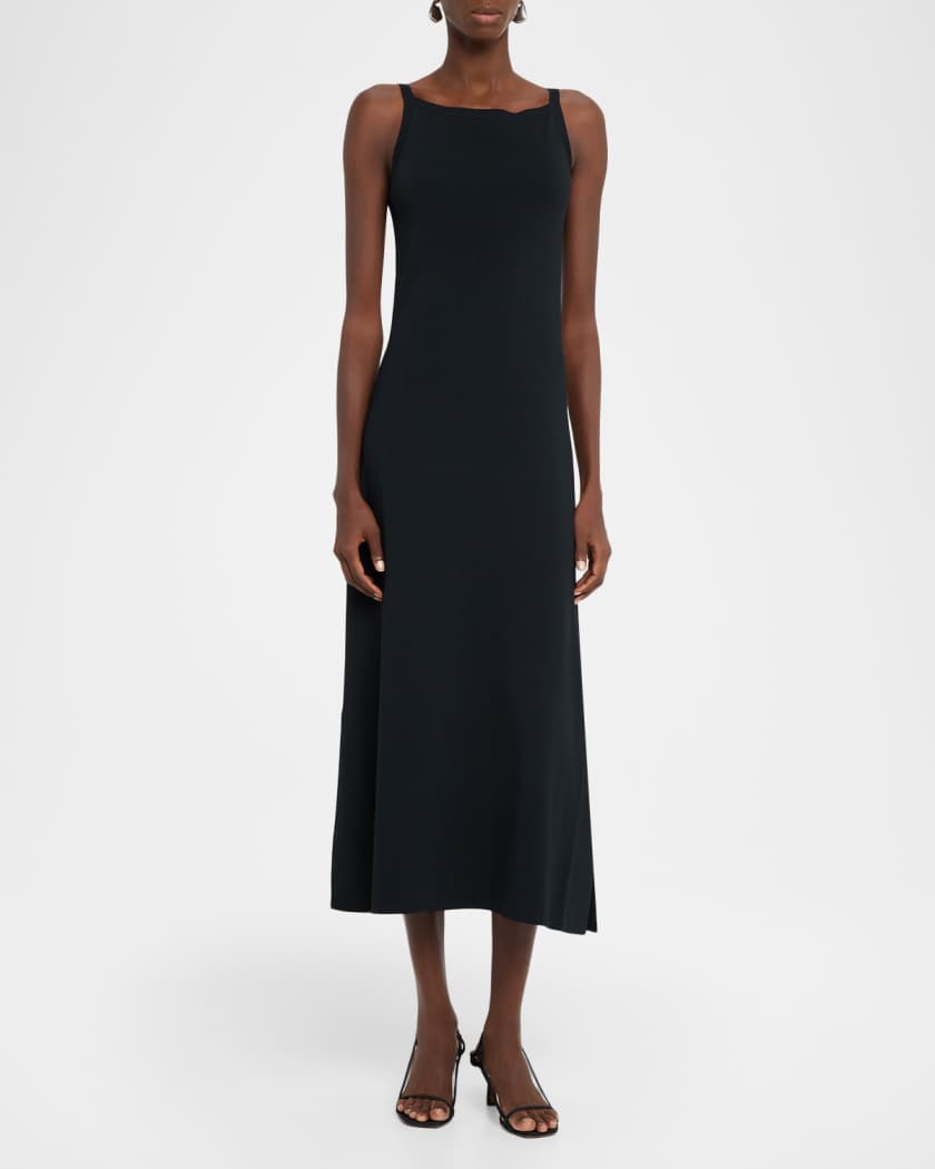 Joseph Sleeveless Square-Neck Knit Midi Dress | Neiman Marcus