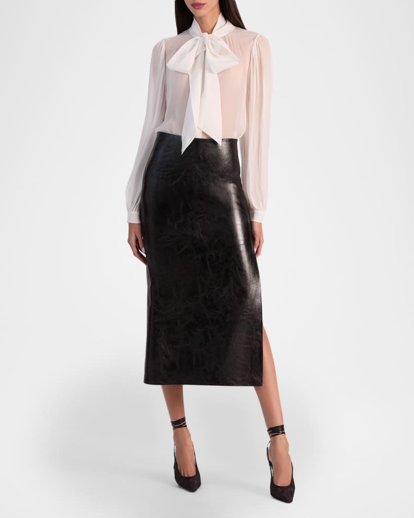 Maeve Vegan Leather Slip Skirt