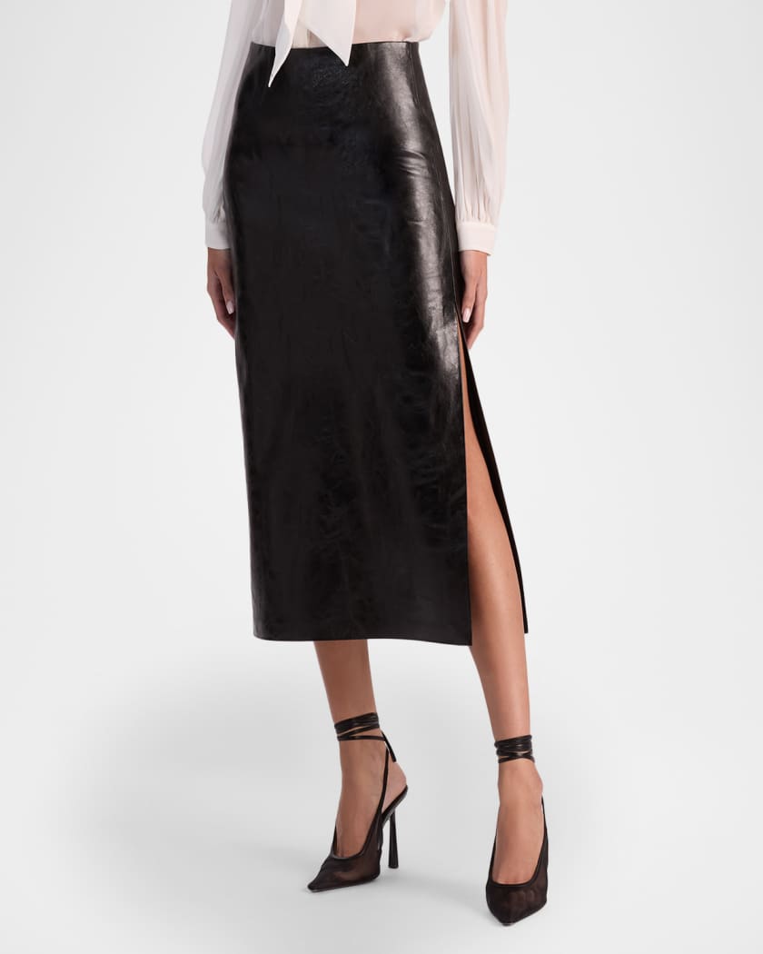 Maeve Vegan Leather Slip Skirt