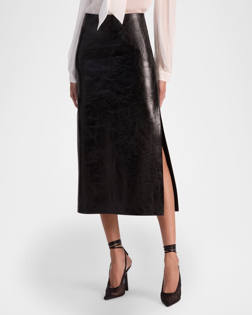 Maeve Vegan Leather Slip Skirt