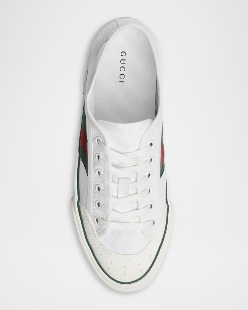 Qoo　greco Gucci Tennis 1977 Canvas Low-Top Sneakers | Neiman Marcus
